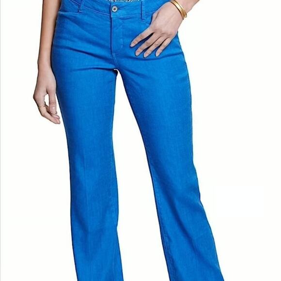 NWT NYDJ The Trouser Azure Sky Blue, Stretch Linen Blend, Lift Tuck Tech, Size 6 - Picture 1 of 9